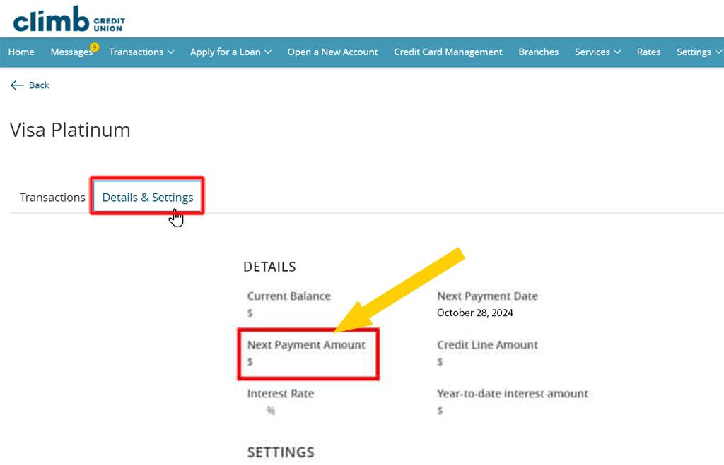 step 4 details screen payment amount