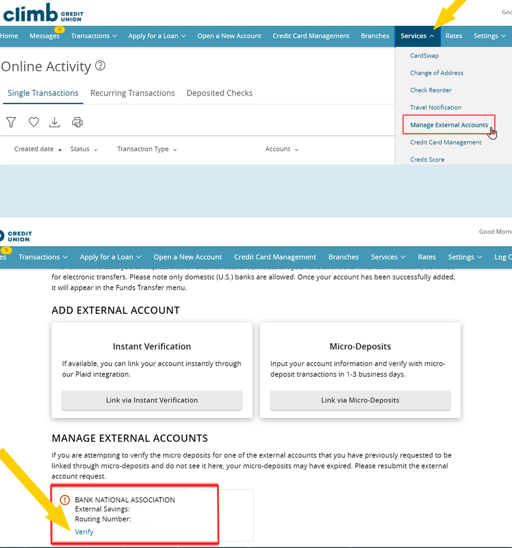 step 5 external account verify