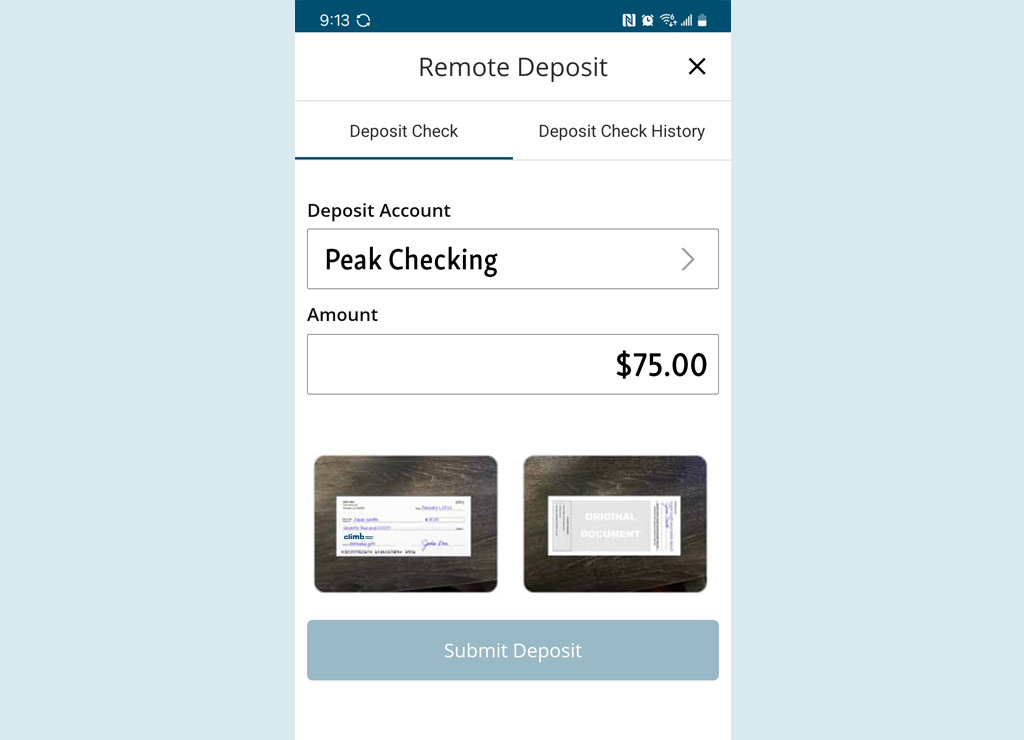 step 7 submit deposit