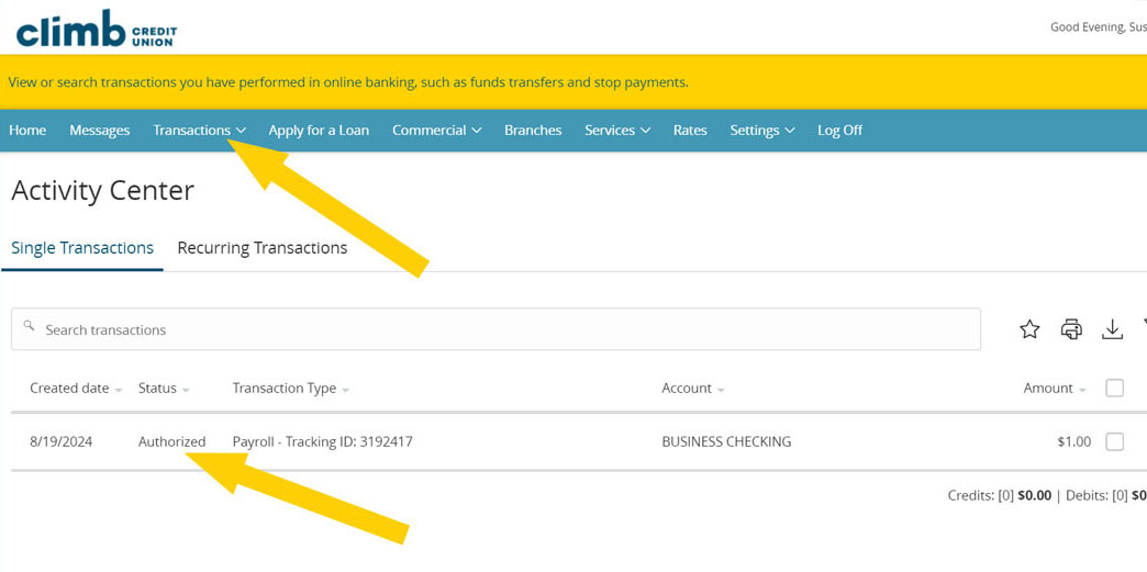 transactions authorized final step