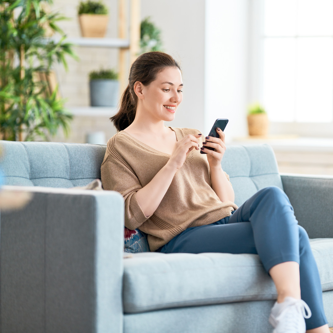 white woman on phone